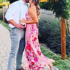 For Love & Lemons pink floral gown